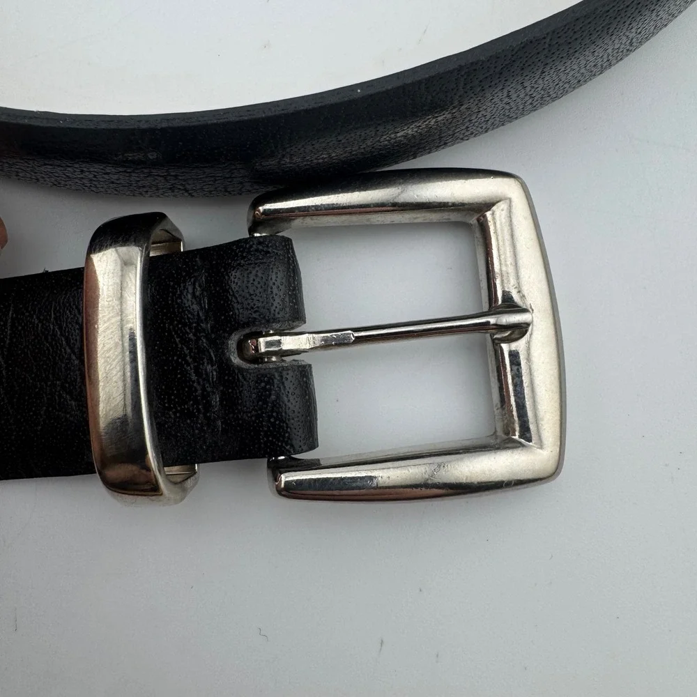 Manhattan Belt Size‎ 40 Black Excellent Buffalo Grained Cowhide Made in USA